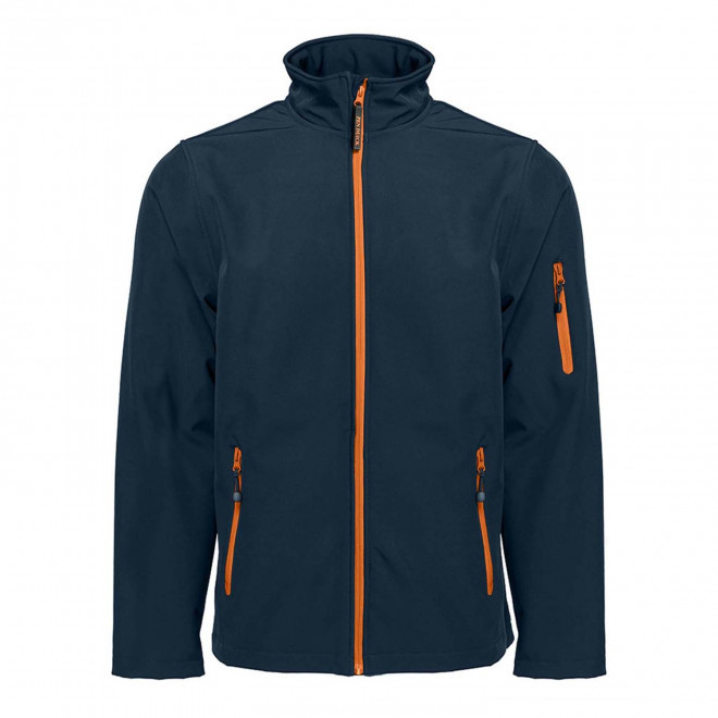 SOFTSHELL HOMME PERSONNALISABLE PEN DUICK 'ATLANTIC' - navy/orange