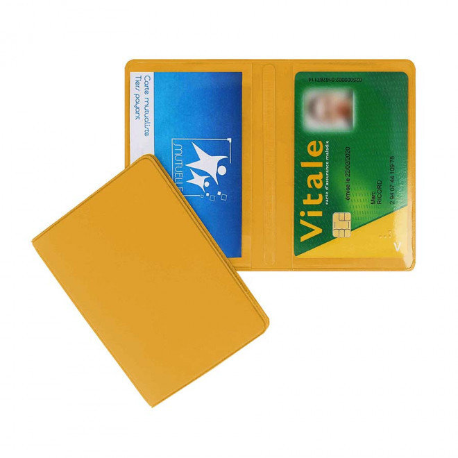 PORTE-CARTES DOUBLE PERSONNALISABLE 'AUGUSTO MIF' - jaune