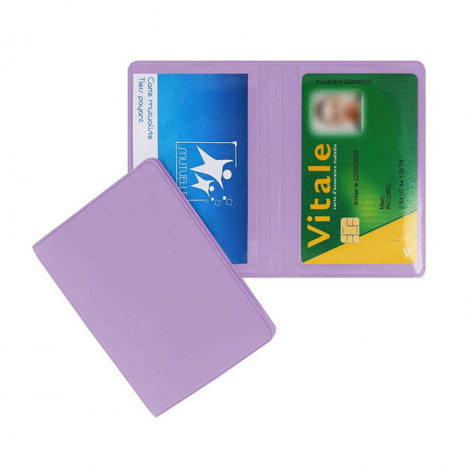 PORTE-CARTES DOUBLE PERSONNALISABLE 'AUGUSTO MIF' - lilas