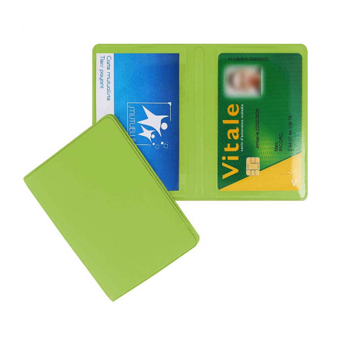 PORTE-CARTES DOUBLE PERSONNALISABLE 'AUGUSTO MIF' - vert anis