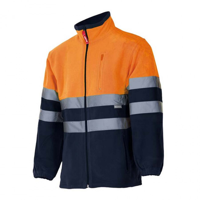 VESTE POLAIRE PERSONNALISABLE HV VELILLA 'POLAROS' - fluo orange/navy