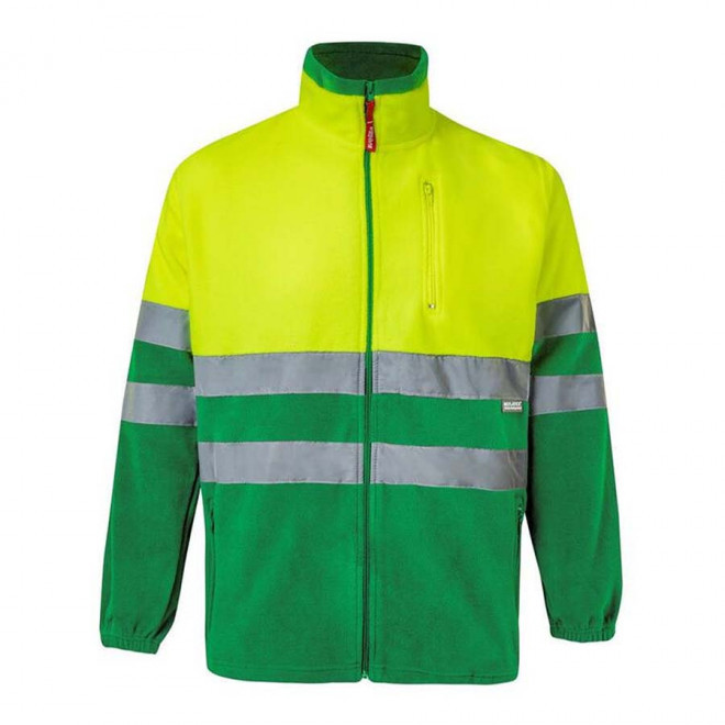 VESTE POLAIRE PERSONNALISABLE HV VELILLA 'POLAROS' - vert/jaune fluo