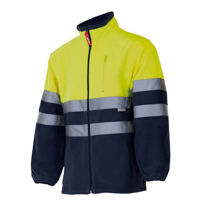 VESTE POLAIRE PERSONNALISABLE HV VELILLA 'POLAROS' - navy/jaune fluo
