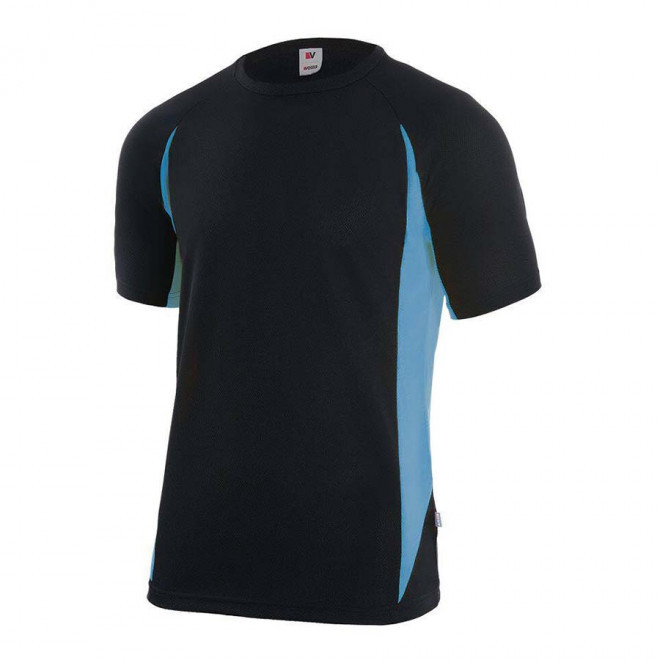 TEE-SHIRT PERSONNALISABLE BICOLORE 'MILERNO' - noir/bleu