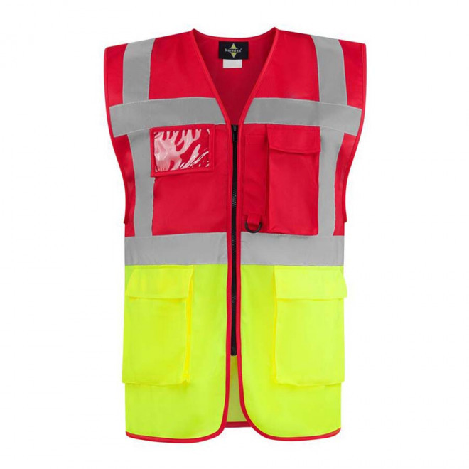 GILET DE SECURITE PERSONNALISABLE 'BERLIN' - rouge/jaune