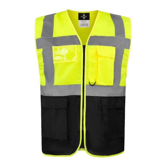 GILET DE SECURITE PERSONNALISABLE 'BERLIN' - jaune/noir