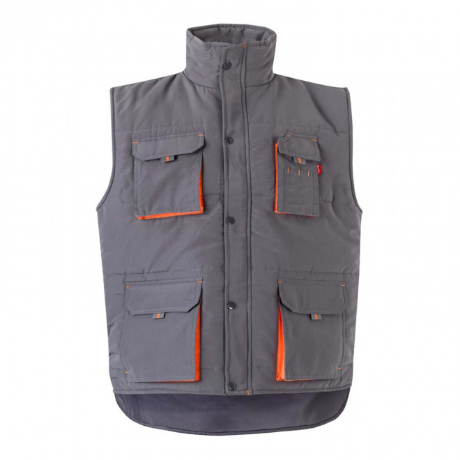 GILET MATELASSE PERSONNALISABLE 'ARIDO' - gris/orange