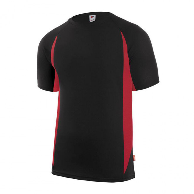 TEE-SHIRT PERSONNALISABLE BICOLORE 'MILERNO' - noir/rouge