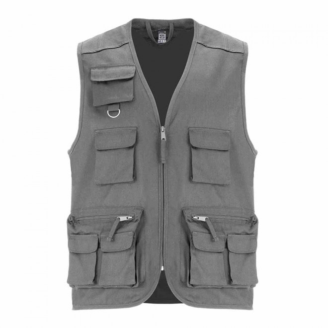 GILET DE TRAVAIL MULTI-POCHES PERSONNALISABLE 'VENERA' - plomb