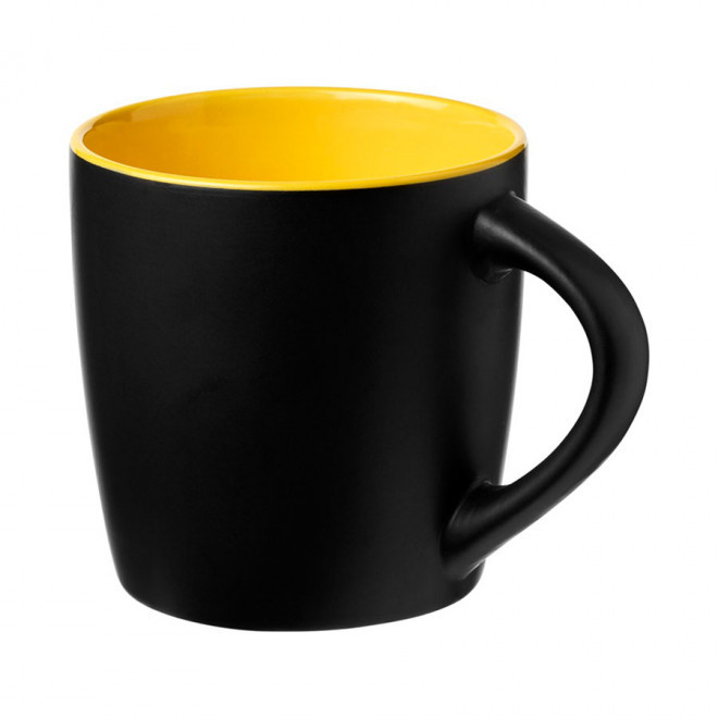 MUG PERSONNALISÉ EN CERAMIQUE 'COLLY' 4J - noir/jaune