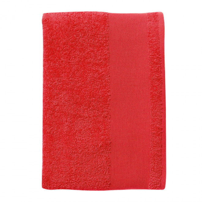 DRAP DE BAIN PERSONNALISÉ COULEUR 100x150 CM 'ISLAND' - rouge