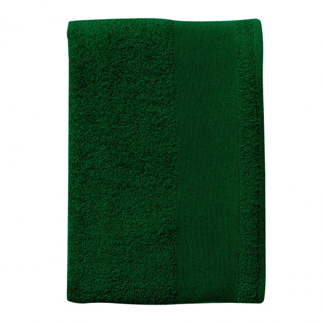 SERVIETTE DE TOILETTE PERSONNALISÉE COULEUR 50x100 CM 'ISLAND' - vert bouteille