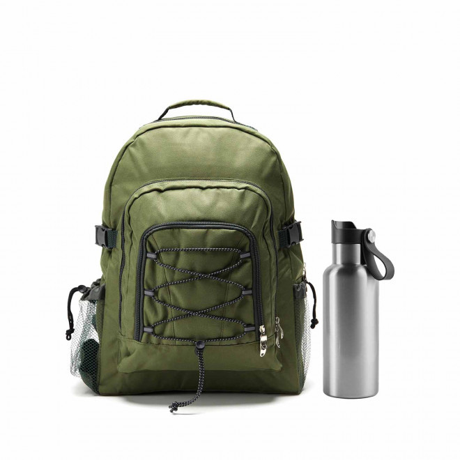 SET SAC ET BOUTEILLE ISOTHERME PERSONNALISABLE 'JANI' - gris