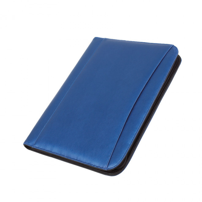 CONFÉRENCIER PUBLICITAIRE A4 AVEC CALCULATRICE 'GENTLEMEN' - bleu