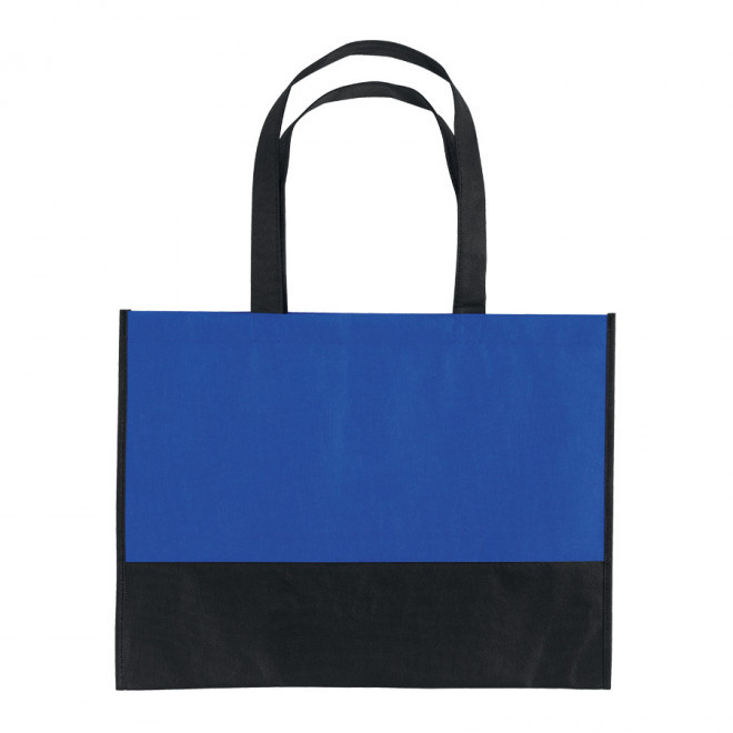 SAC SHOPPING PERSONNALISABLE 'ROMA' 80 GR/M² - bleu royal/noir