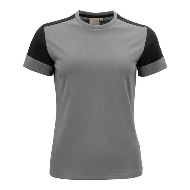 TEE-SHIRT PERSONNALISABLE FEMME BIO PRIME' - gris/noir