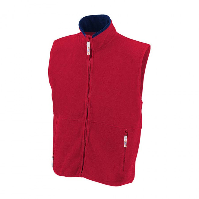 BODYWARMER POLAIRE 280G PERSONNALISABLE 'COLARI' - rouge/marine