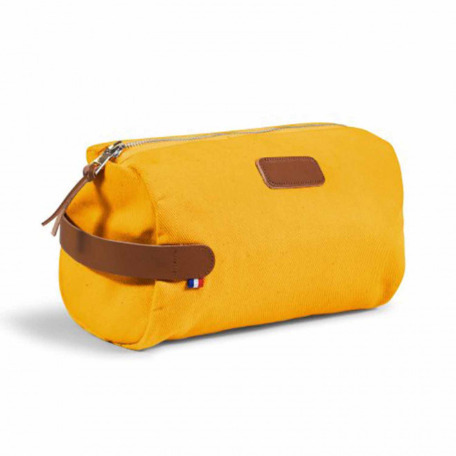 TROUSSE DE TOILETTE COTON BIO PERSONNALISABLE 'FISEL' - jaune