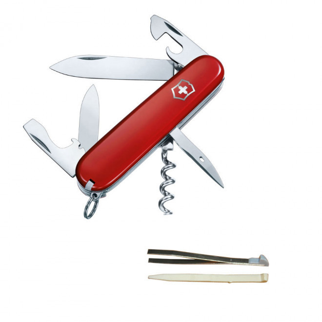 COUTEAU SUISSE PUBLICITAIRE 2 FONCTIONS 'SPARTAN' - rouge opaque