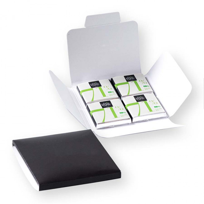 CARTE 4 CARRES PERSONNALISABLE LPCC® 'CARBIO' - chocolat