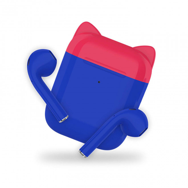 ECOUTEURS BLUETOOTH® POUR ENFANT PERSONNALISABLE 'CHILDY' - rouge/bleu