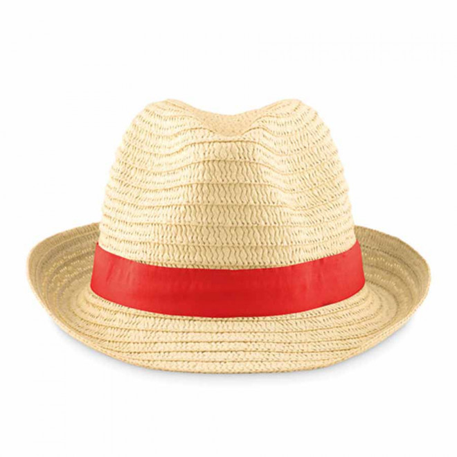 CHAPEAU PAILLE CLAIRE PERSONNALISABLE 'COBOCHIC' - rouge