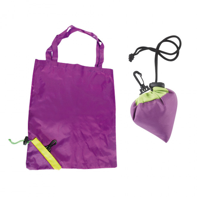 SAC SHOPPING PLIABLE 'VERDURA' - aubergine