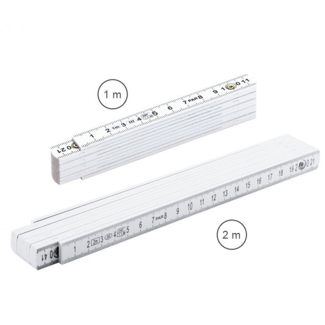 MÈTRE PLIABLE PUBLICITAIRE EN FIBRE DE VERRE 'MINESURA' - blanc