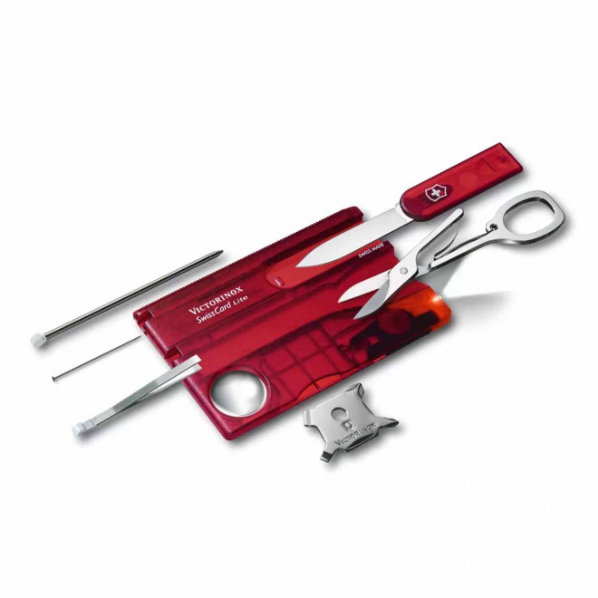 SWISS CARD 12 FONC PERSONNALISABLE 'SWISS CARD LITE' - rouge transparent