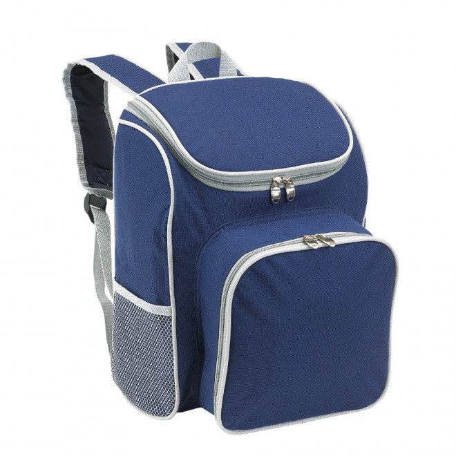 SAC À DOS PIQUE NIQUE PUBLICITAIRE 2 PERSONNES 'OUTSIDE' - bleu/gris