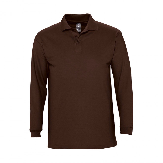 POLO PUBLICITAIRE MANCHES LONGUES HOMME 'WINTER II' - chocolat