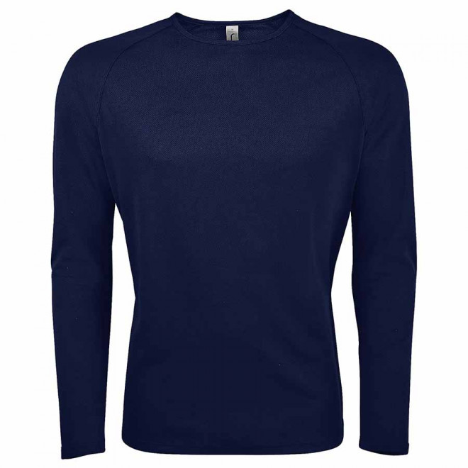 TEE-SHIRT RESPIRANT MANCHES LONGUES PERSONNALISABLE HOMME 'KOURY' 140 GR/M² - french marine