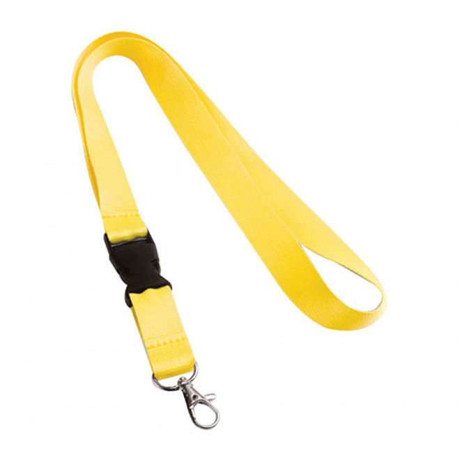 TOUR DE COU PUBLICITAIRE AVEC CLIP DETACHABLE 'LAZO' - jaune