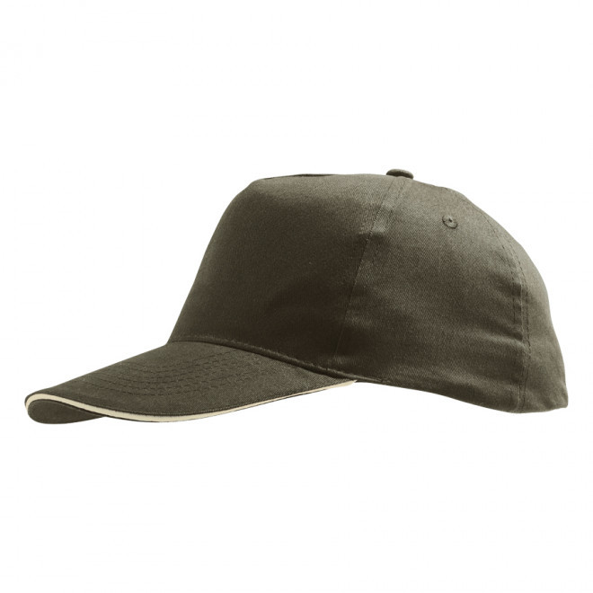 CASQUETTE PUBLICITAIRE ADULTE 'SUNNY' 180 GR/M² - army/beige