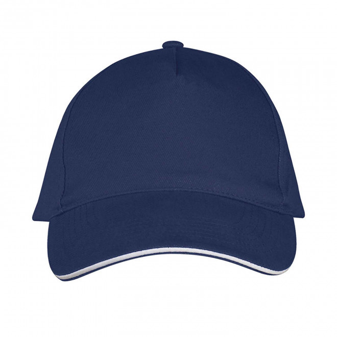 CASQUETTE PERSONNALISEE 'LONG BEACH' 260 GR/M² - marine/blanc