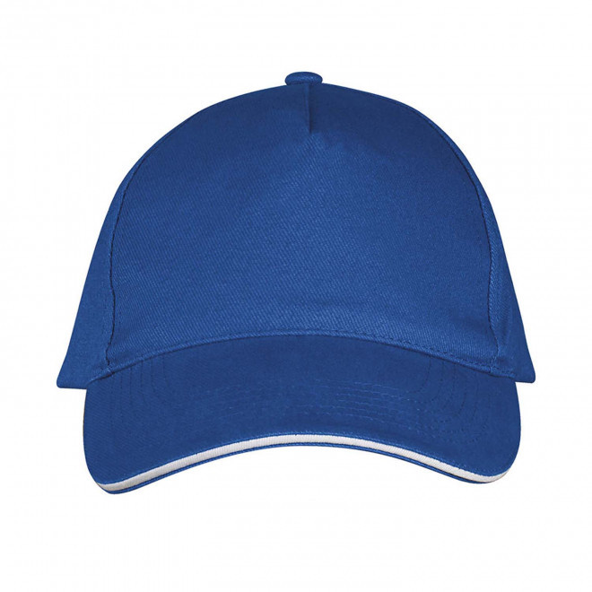 CASQUETTE PERSONNALISEE 'LONG BEACH' 260 GR/M² - royal/blanc