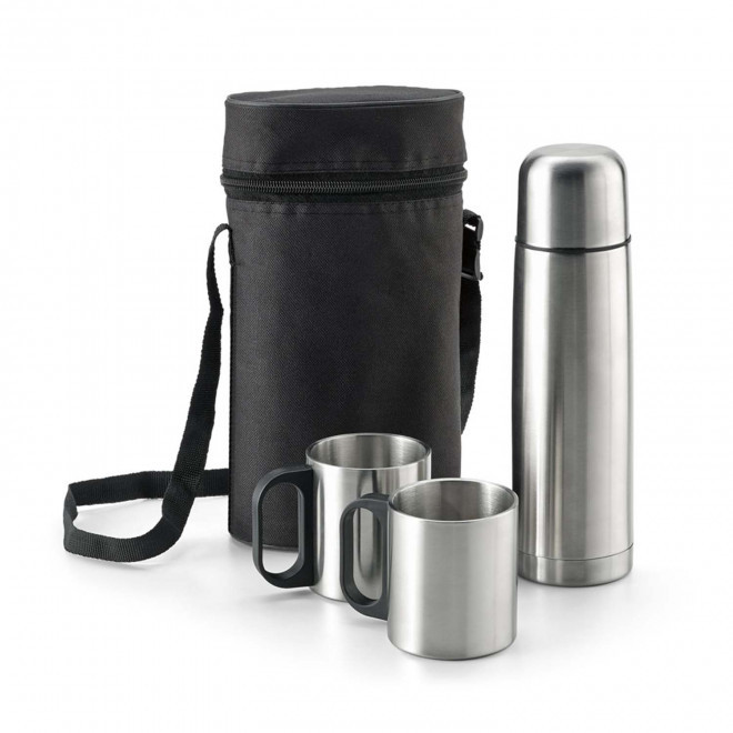 SET DE BOUTEILLE ISOTHERME 0,5L ET 2 TASSES 'VERDONS' - métal