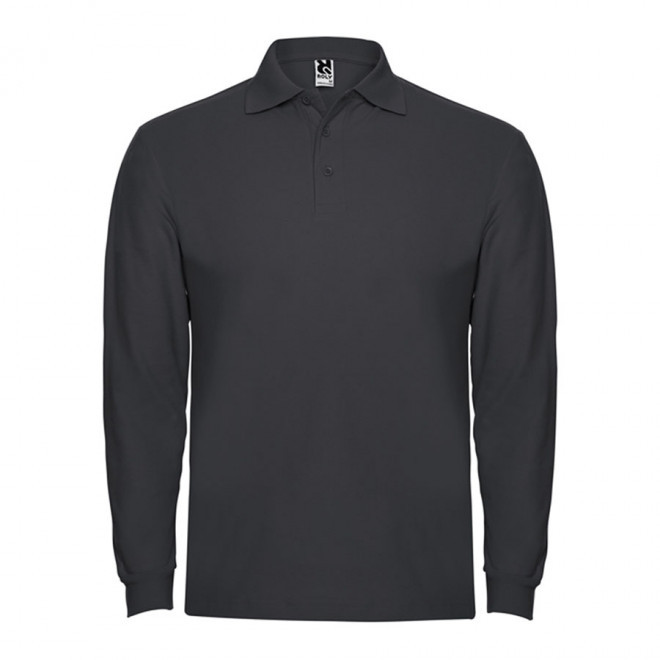 POLO PERSONNALISABLE ML HOMME 'ESTRELLO' - gris foncé