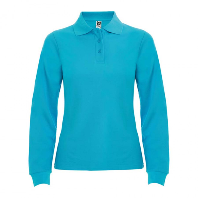 POLO PERSONNALISABLE ML FEMME 'ESTRELLO' - turquoise