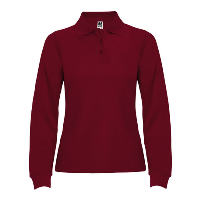 POLO PERSONNALISABLE ML FEMME 'ESTRELLO' - grenat
