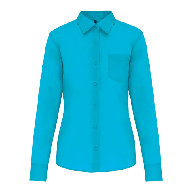 CHEMISE PUBLICITAIRE FEMME ML 'KARIBAN' - turquoise
