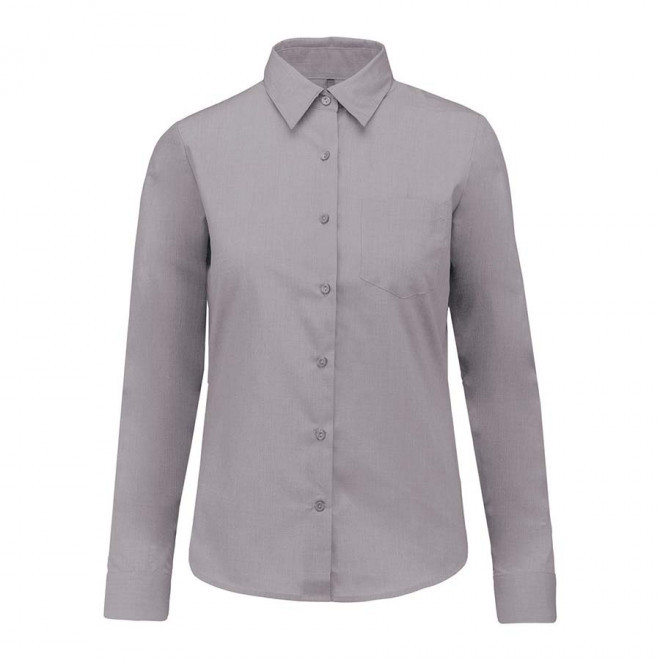 CHEMISE PUBLICITAIRE FEMME ML 'KARIBAN' - gris argenté