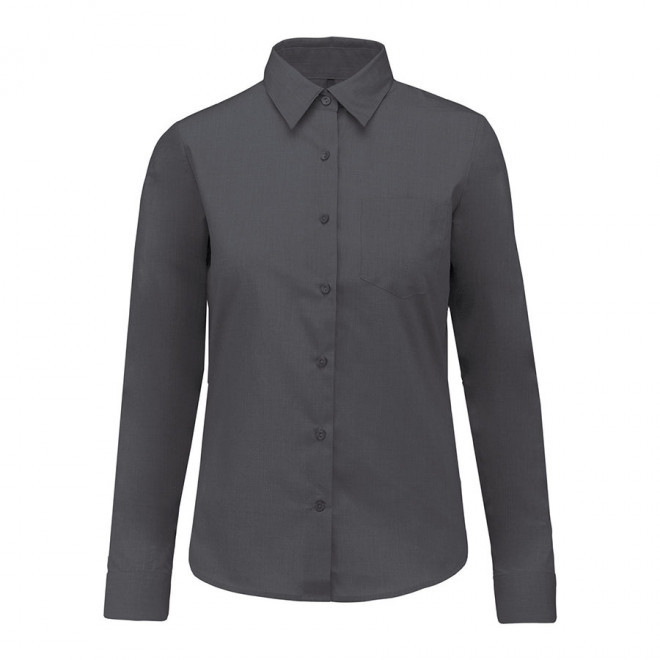 CHEMISE PUBLICITAIRE FEMME ML 'KARIBAN' - gris foncé