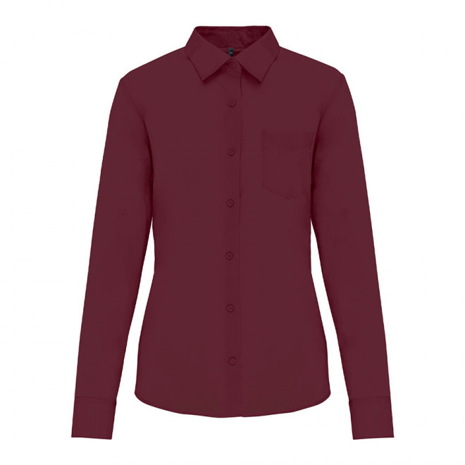 CHEMISE PUBLICITAIRE FEMME ML 'KARIBAN' - rouge lie de vin