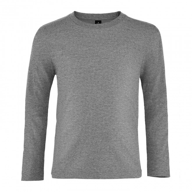 TEE-SHIRT PERSONNALISABLE ENFANT ML 'IMPERIAL LSL KIDS' - gris chiné