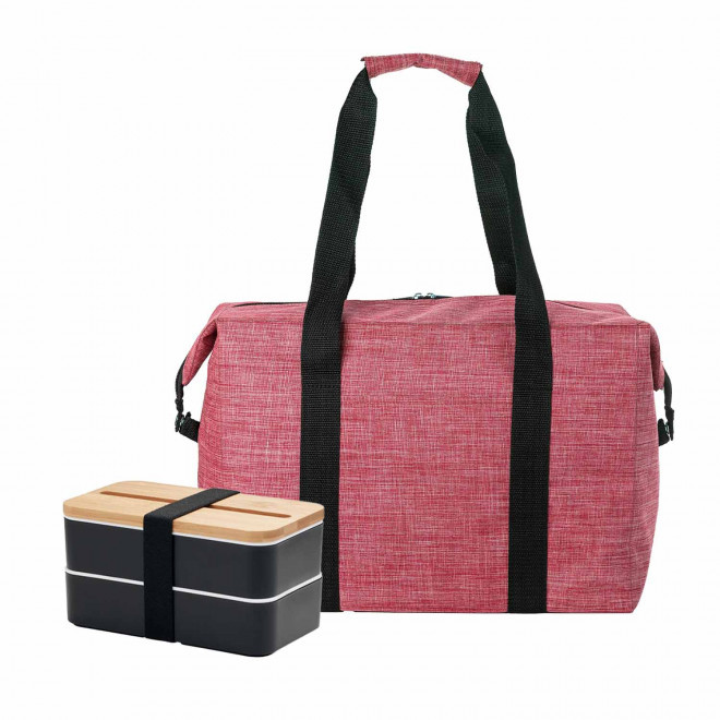 SET SAC ISOTHERME ET LUNCH BOX PERSONNALISABLE 'GOBO'  - rouge/noir
