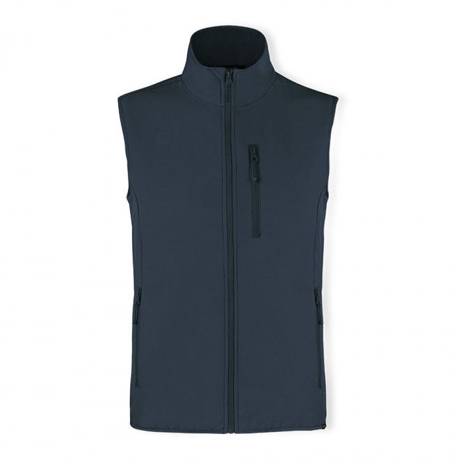 SOFTSHELL PERSONNALISABLE SANS MANCHE 300G 'SCARLO BW' - bleu marine