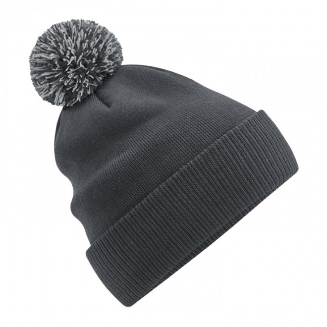 BONNET PERSONNALISABLE POMPOM BEECHFIELD® 'SNOBI' - gris/gris