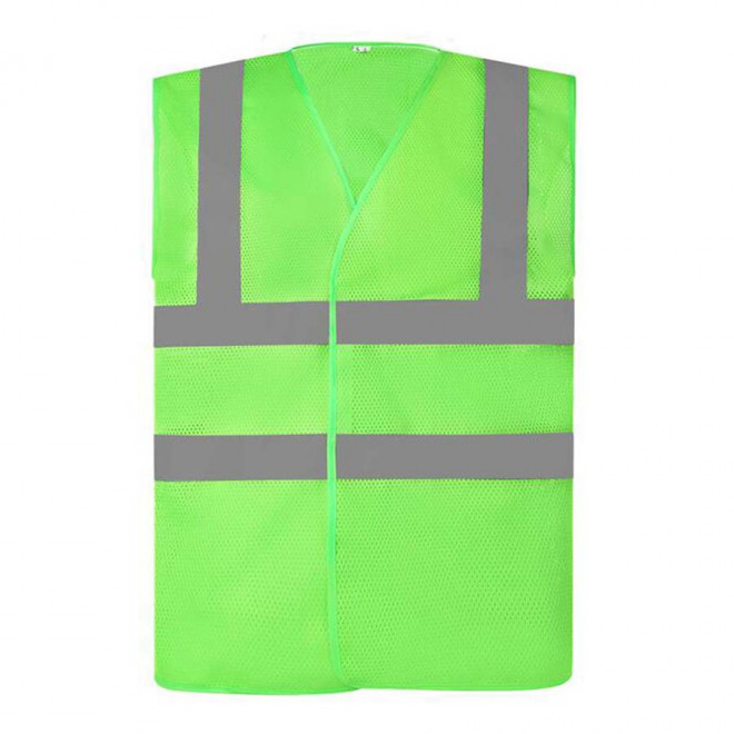 GILET DE SECURITE PERSONNALISABLE YOKO® 'ARMILLO MESH RPET' - citron vert