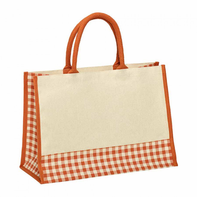 SAC COTON VICHY PERSONNALISABLE 'PERICOS'  - orange